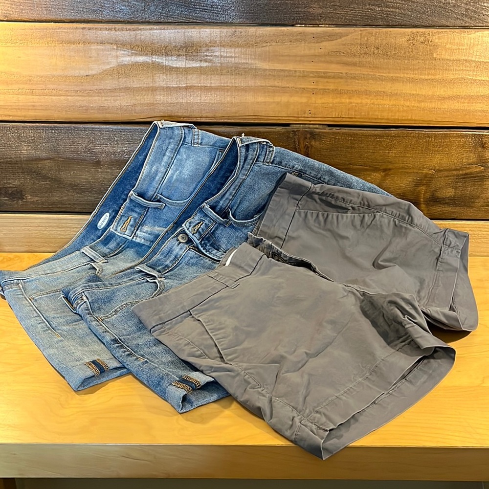 Old Navy shorts bundle. 2 denim cut offs and 1 everyday shorts sz 12